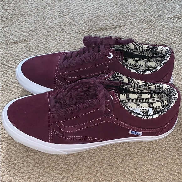 vans old skool pro burgundy